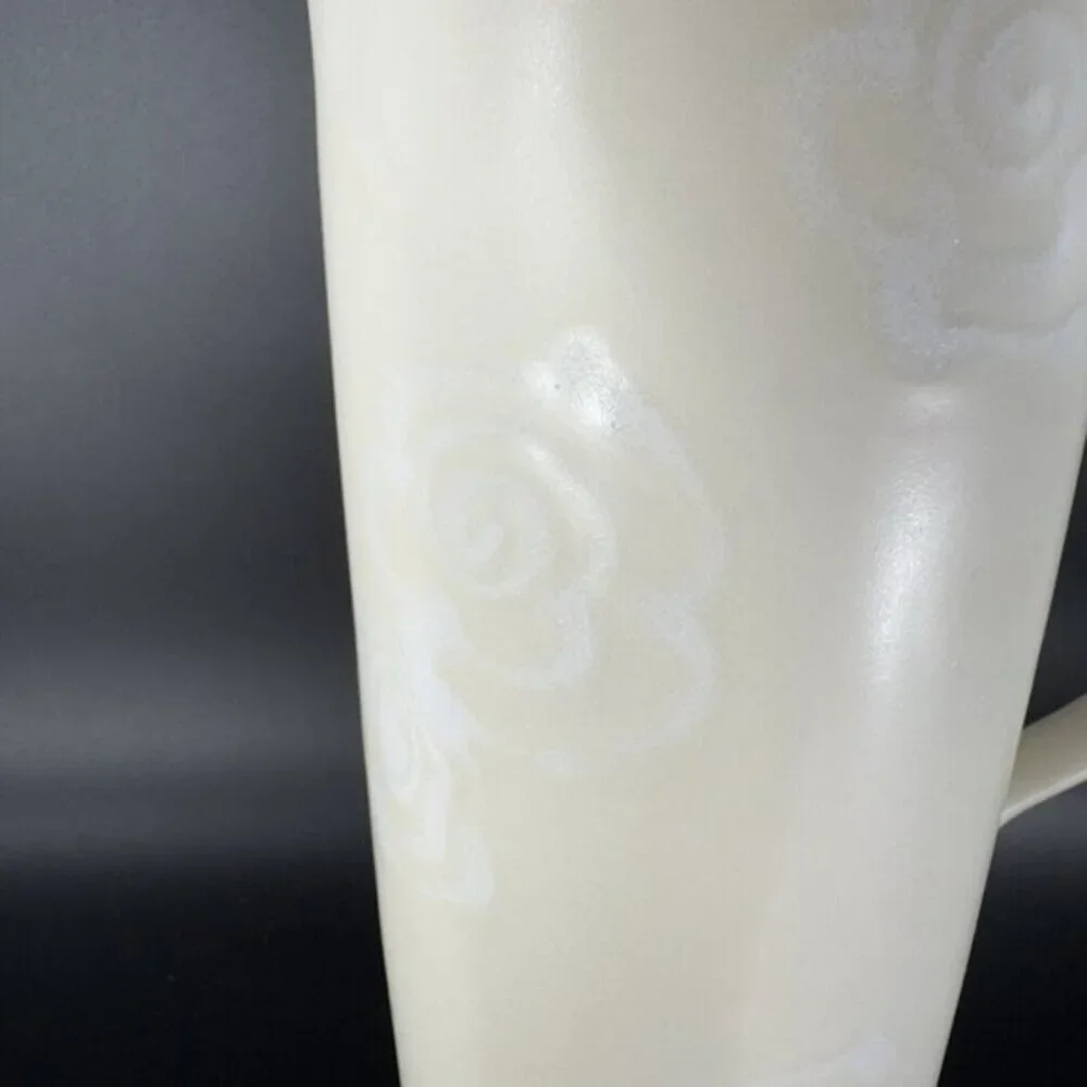 Faria and Bento‎ The White Rose Collection Tall Pitcher Carafe Ceramic Portugal